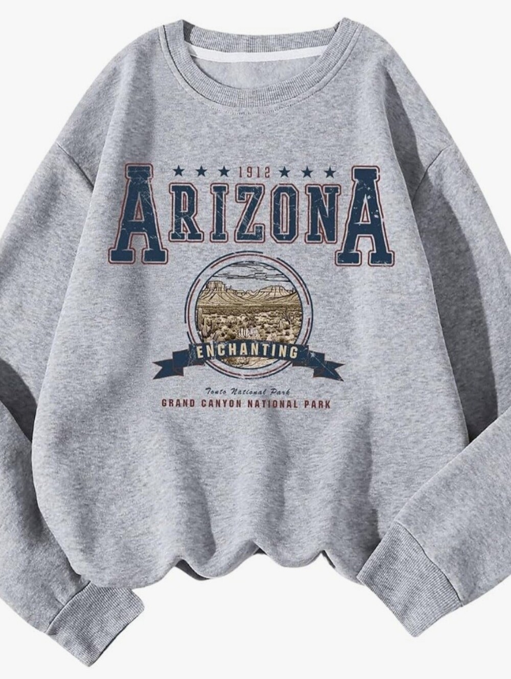 Arizona Grey Graphic Crewneck Light Weight Sweatshirt Women's Size XS